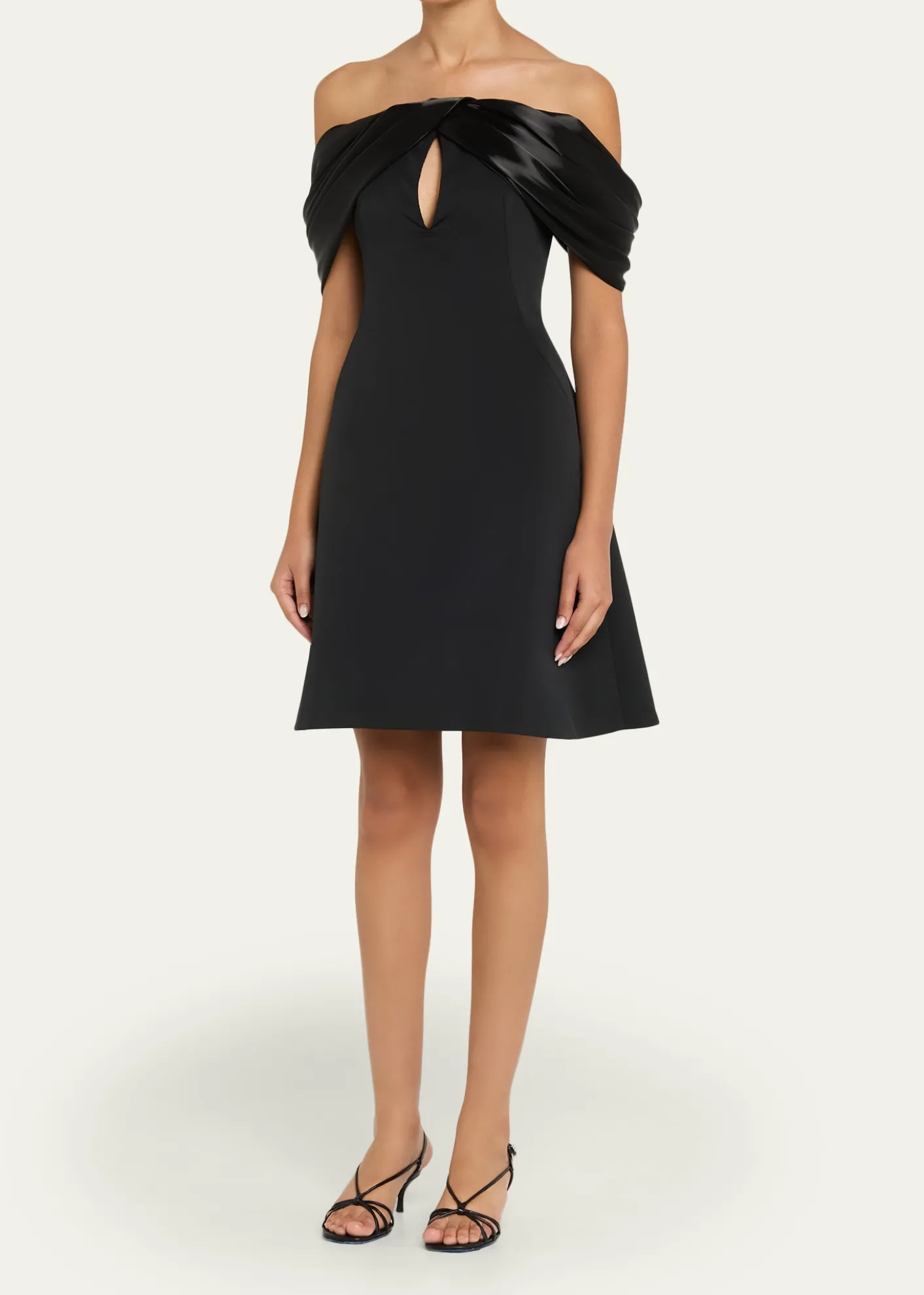 Pamella RolandFaille Off-Shoulder Mini Dress