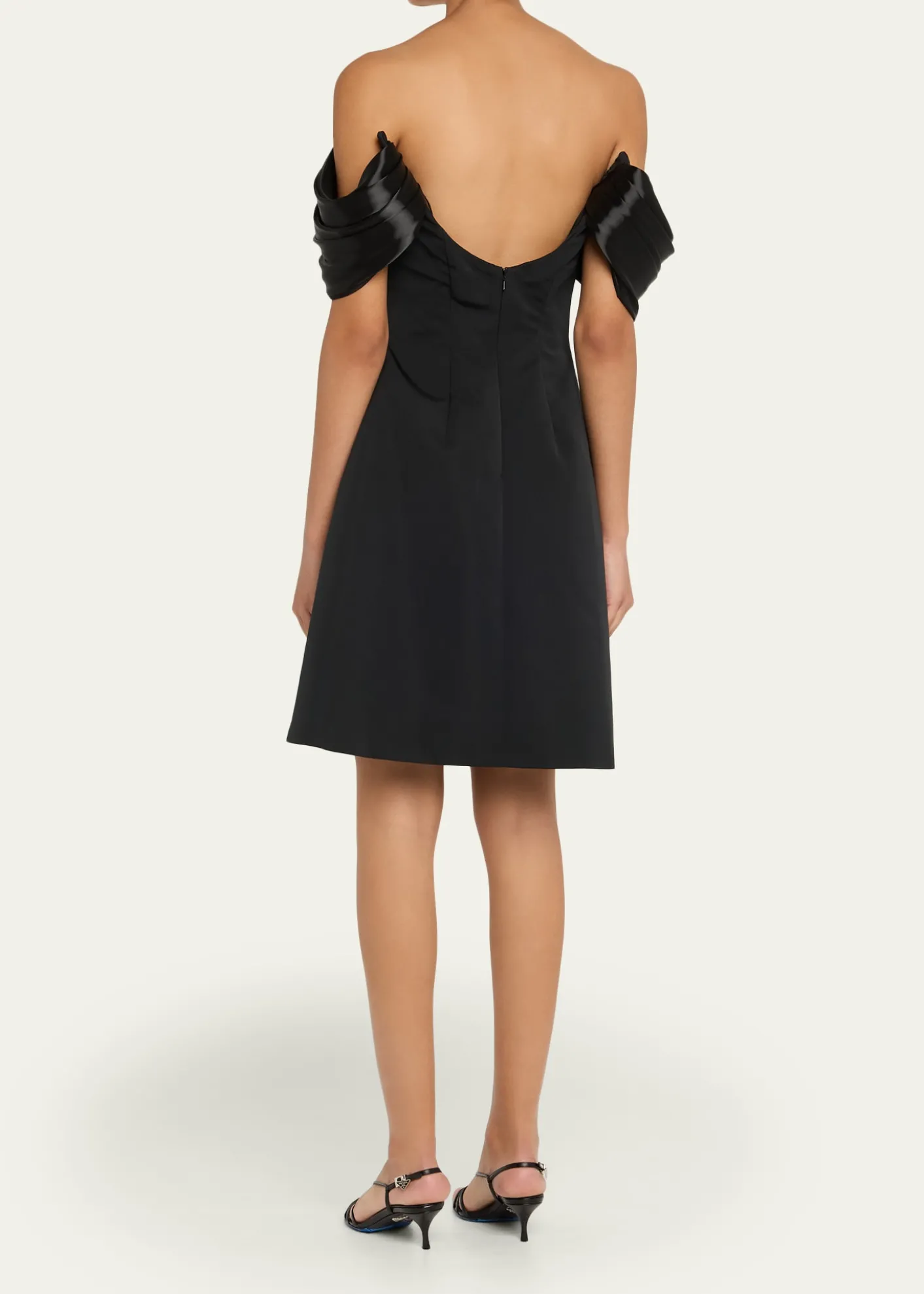 Pamella RolandFaille Off-Shoulder Mini Dress