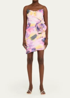 Pamella RolandFloral-Printed Taffeta Mini Dress