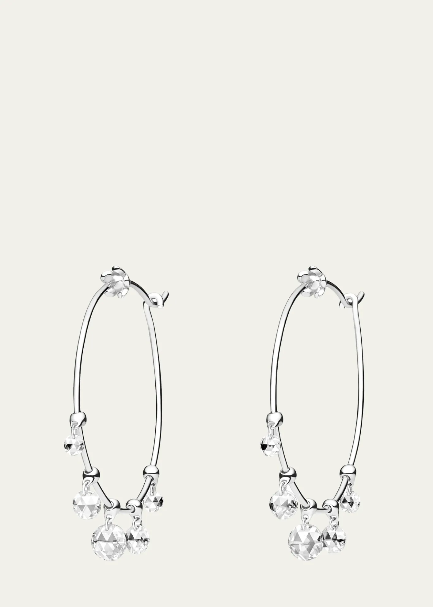 Paul Morelli18K White Gold Wind Chime Diamond Hoop Earrings, 28mm