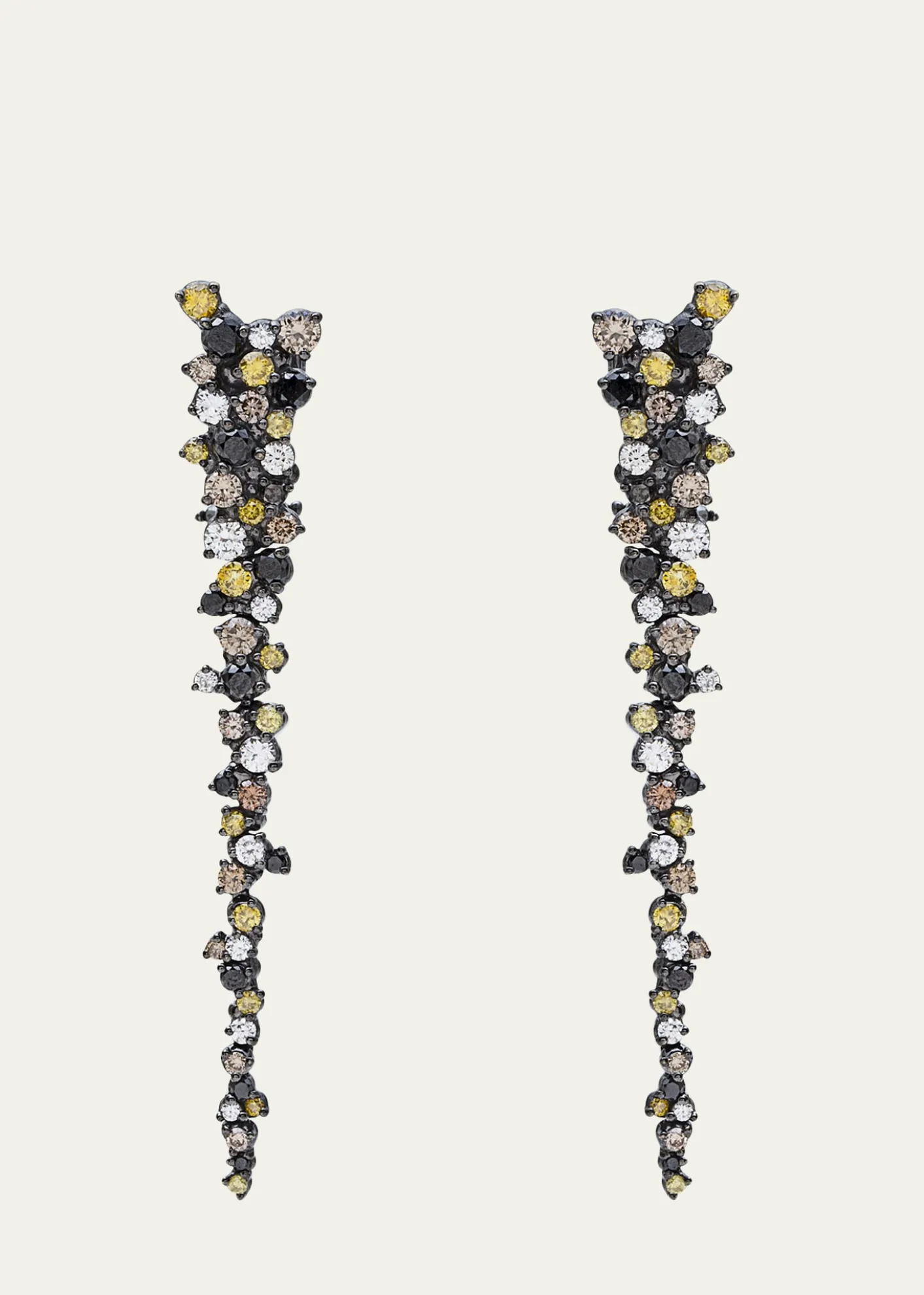 Paul Morelli18K Black Gold Confetti Drop Earrings with Multicolor Diamonds