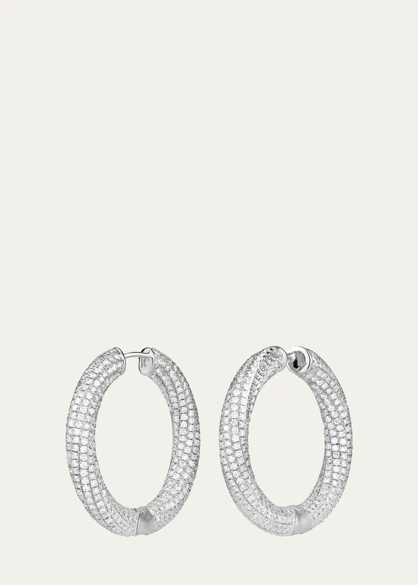 Paul Morelli18K White Gold Ultimate Pave Diamond Hoop Earrings, 30mm