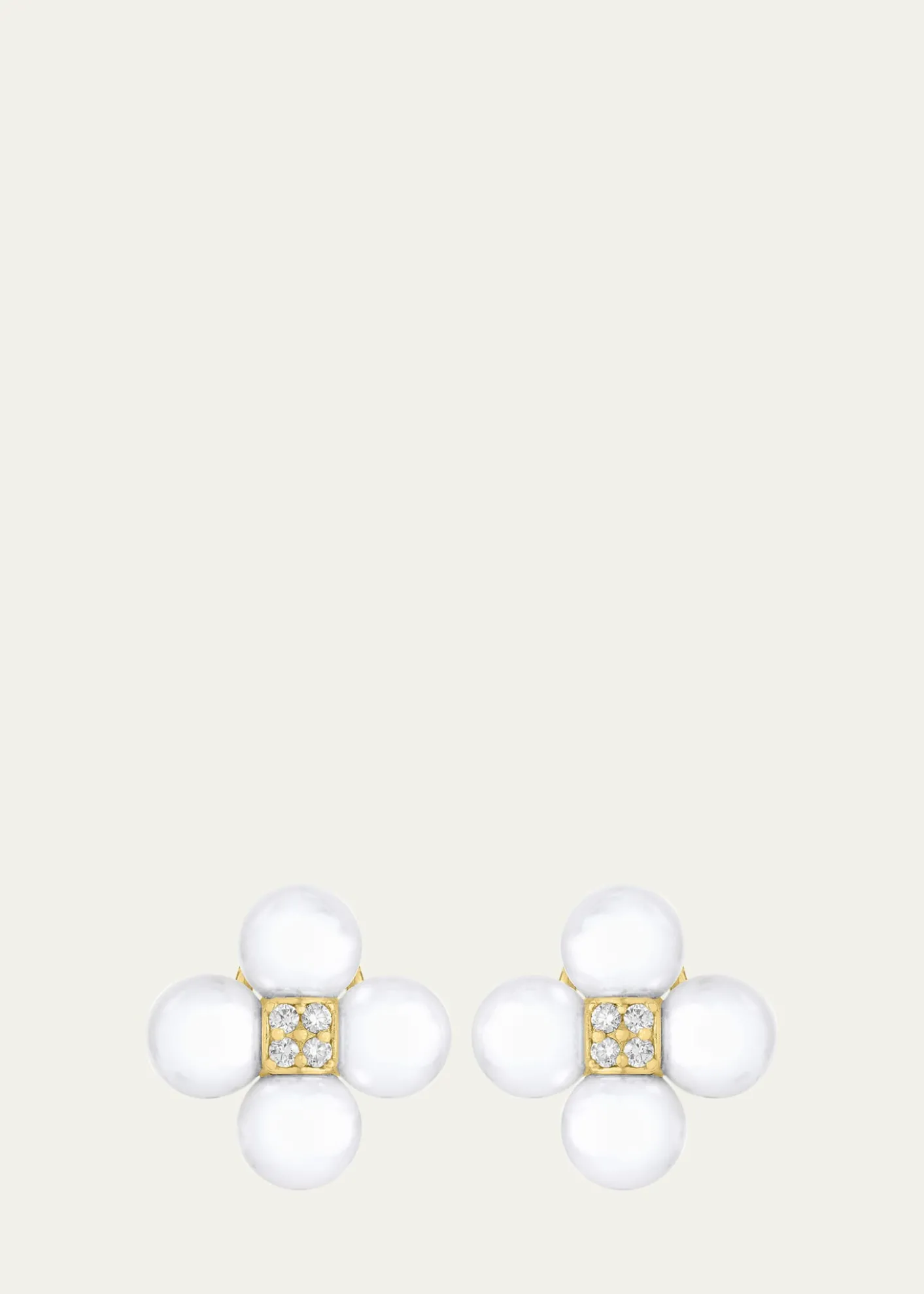 Paul Morelli18K Yellow Gold Pearl and Diamond Sequence Earrings