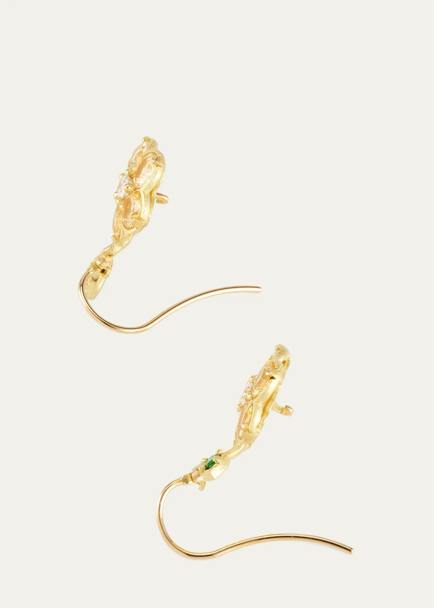 Paul Morelli18K Yellow Gold Wild Child Diamond, Yellow Sapphire, and Tsavorite Earrings
