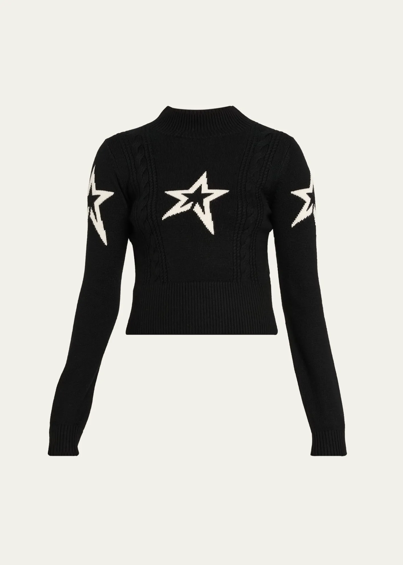 Perfect MomentCropped Cable-Knit Star Sweater