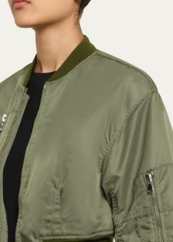 3.1 Phillip LimCropped Nylon Bomber Jacket
