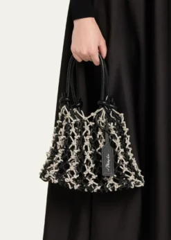 3.1 Phillip LimCrystal Macrame Mini Sac Top-Handle Bag