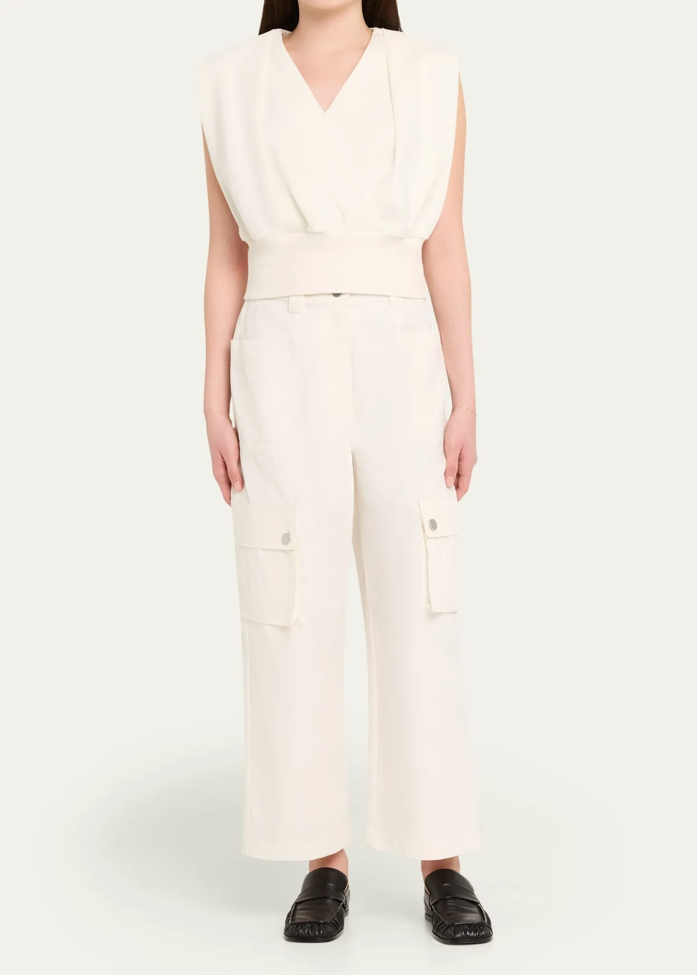 3.1 Phillip LimDraped Sleeveless French Terry Top