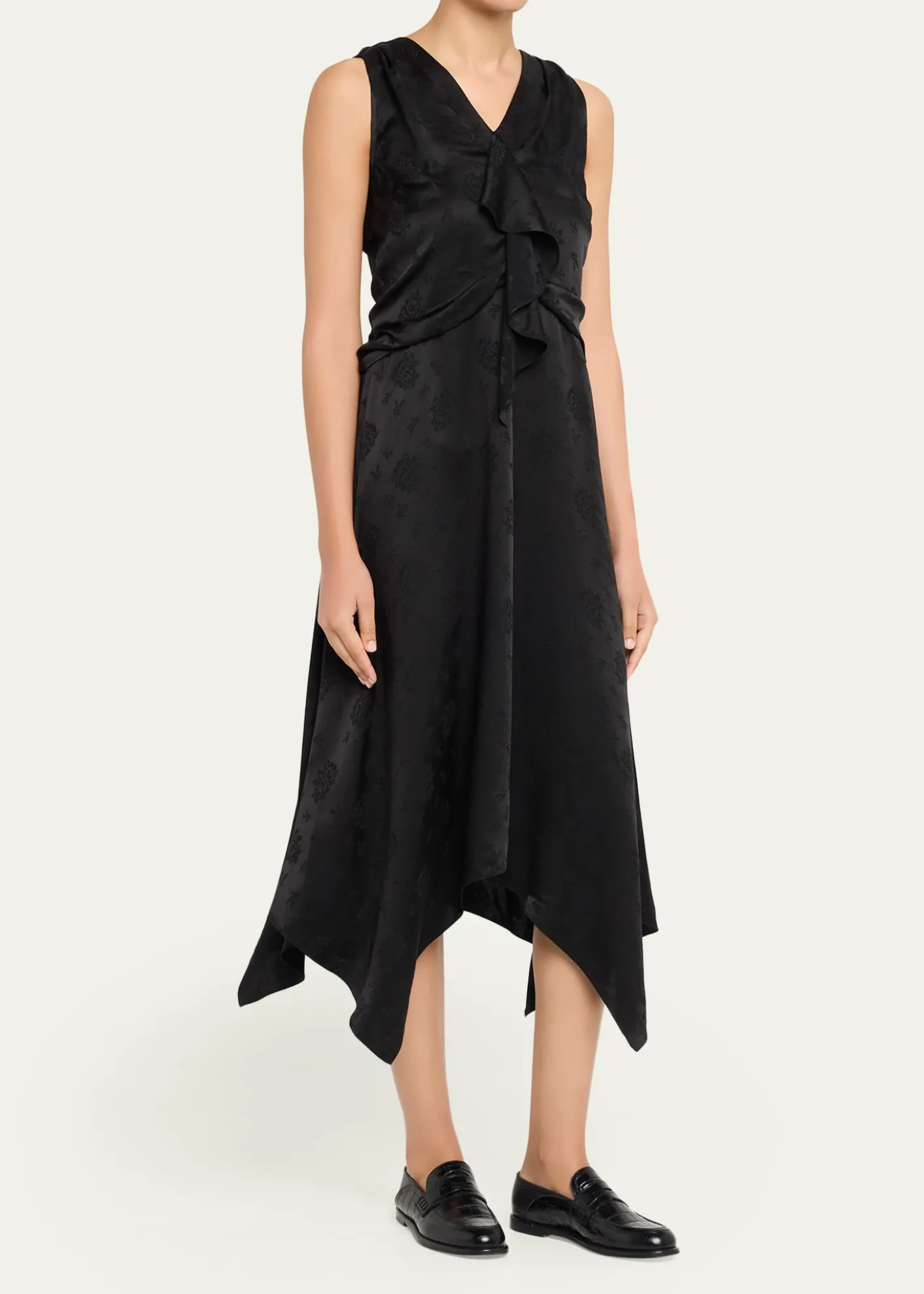 3.1 Phillip LimFloral Silk Draped Midi Dress