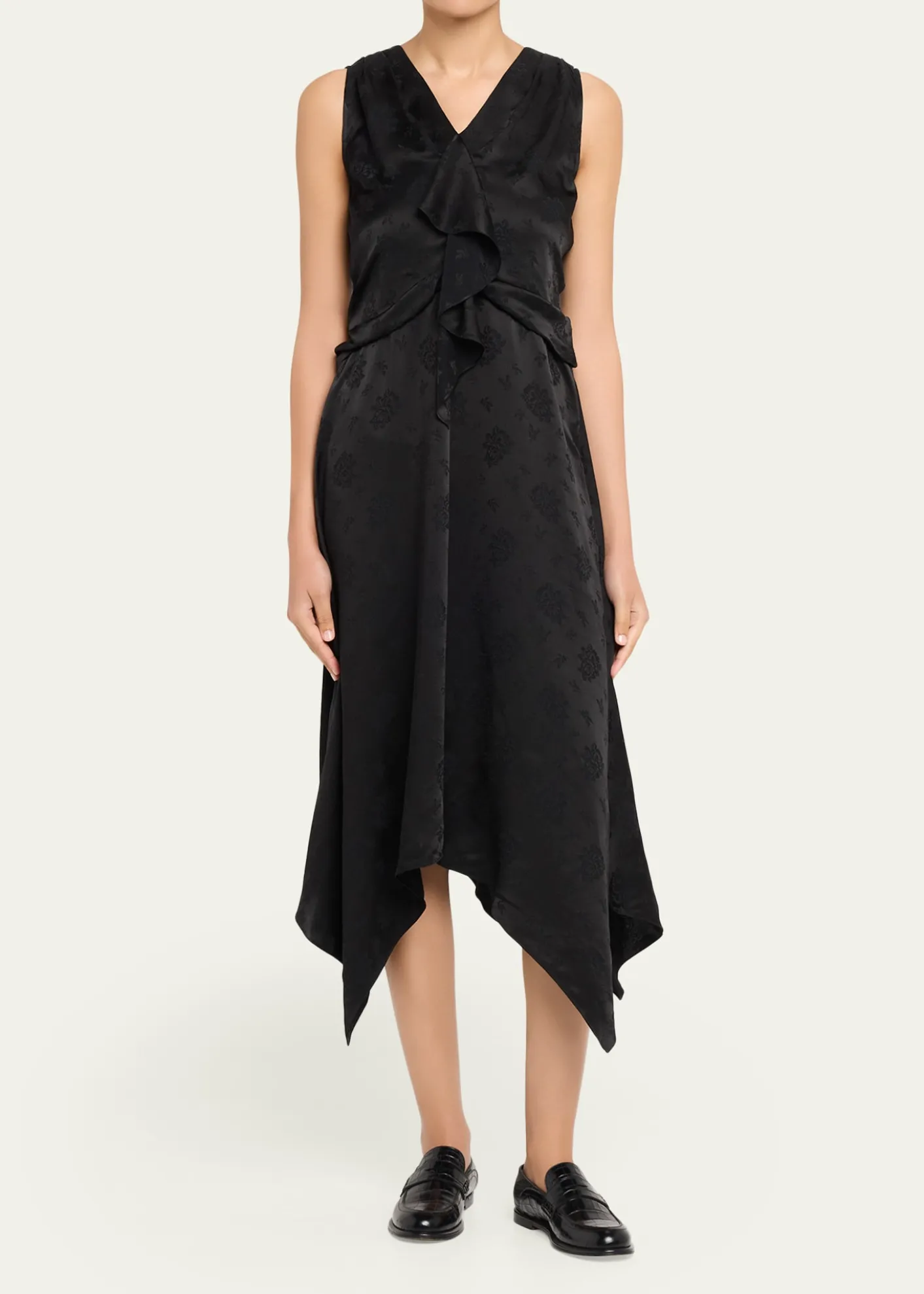 3.1 Phillip LimFloral Silk Draped Midi Dress