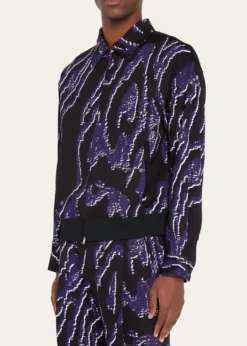 3.1 Phillip LimMen's Wood Grain-Print Bomber Jacket