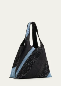 3.1 Phillip LimPatchwork Lace & Denim Market Tote Bag