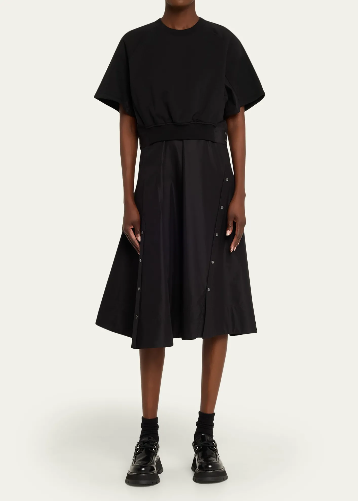 3.1 Phillip LimShort-Sleeve Combo Midi Dress