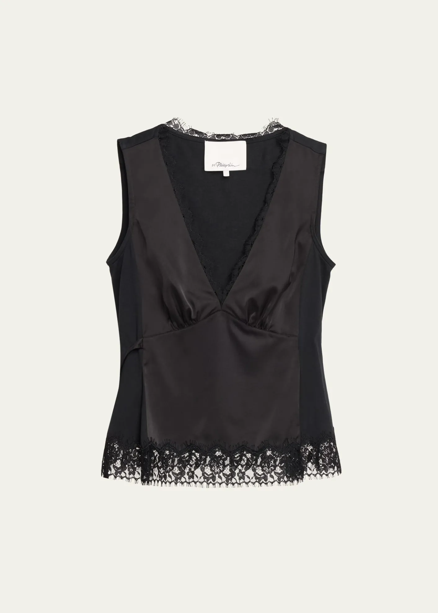 3.1 Phillip LimSleeveless Satin Lace Combo Top