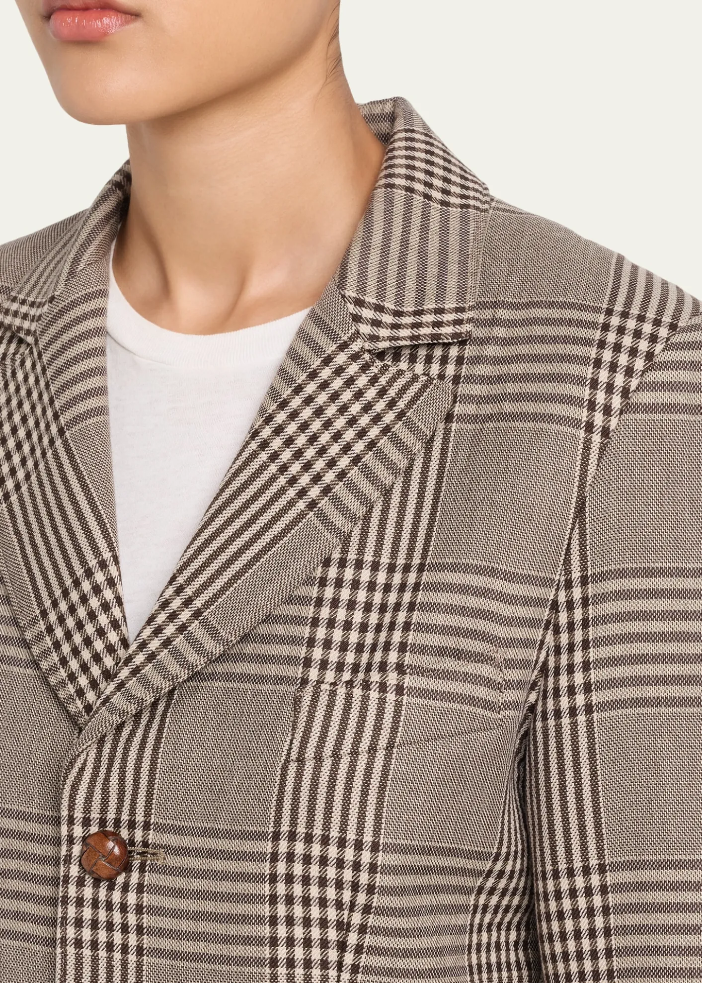 6397Plaid Double-Face Wool Blazer