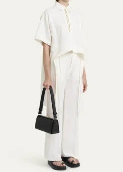 Plan CFolded Leather Shoulder Bag