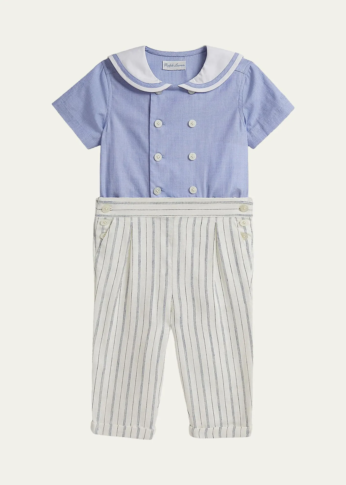 Polo Ralph LaurenBoy's Sailor Shirt & Striped Trousers Set, Size 3M-24M