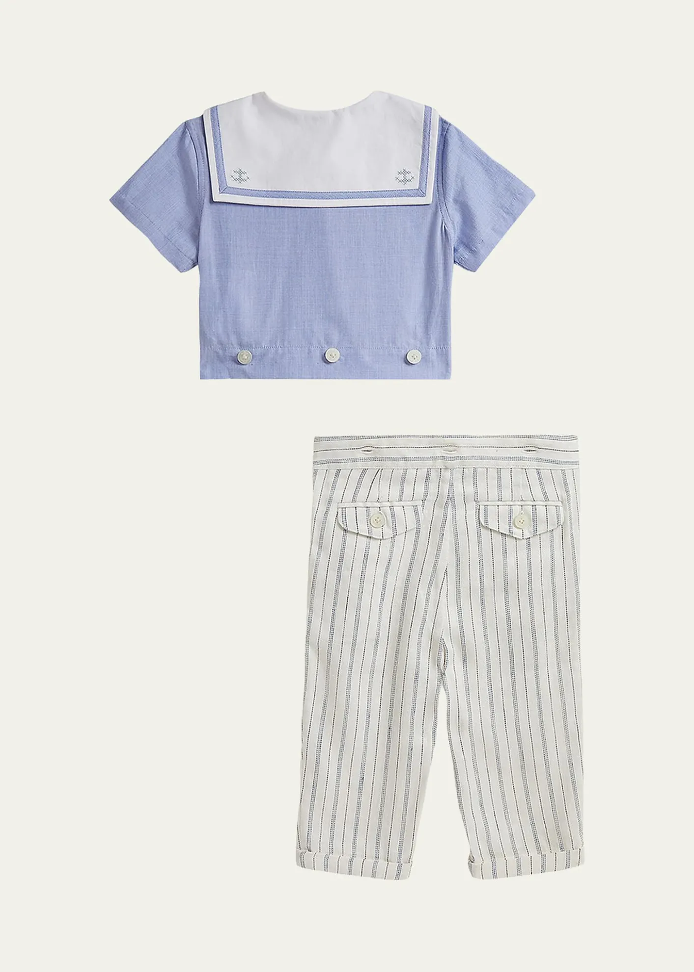 Polo Ralph LaurenBoy's Sailor Shirt & Striped Trousers Set, Size 3M-24M