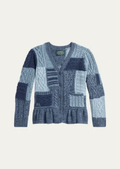Polo Ralph LaurenGirl's Cotton Patchwork Cardigan Sweater, Size 2-6X