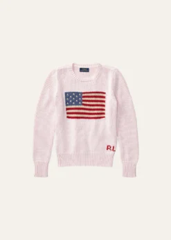 Polo Ralph LaurenGirl's Flag Intarsia Knit Sweater, Size S-L