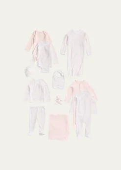 Polo Ralph LaurenGirl's 11-Piece Organic Cotton Essential Gift Box Set, Size Newborn-9M
