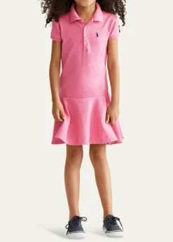 Polo Ralph LaurenGirl's Stretch Cotton Mesh Polo Dress, Size 2-6X