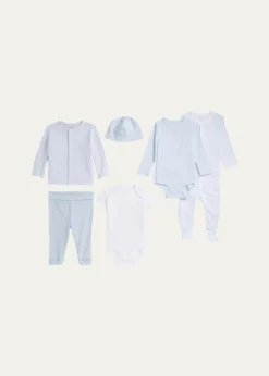 Polo Ralph LaurenKid's 6-Piece Interlock Cotton Knit Gift Set, Size Newborn-9M