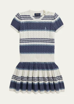 Polo Ralph LaurenLittle Girl's & Girl's Striped Cable Cotton Sweater & Skirt