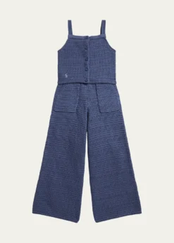 Polo Ralph LaurenLittle Girl's & Girl's Crocheted Cotton Sweater Top & Pant