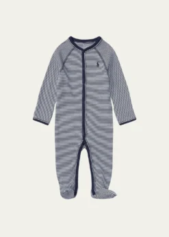Polo Ralph LaurenYarn-Dyed Cotton Footie Coverall, Size Newborn-9 Months