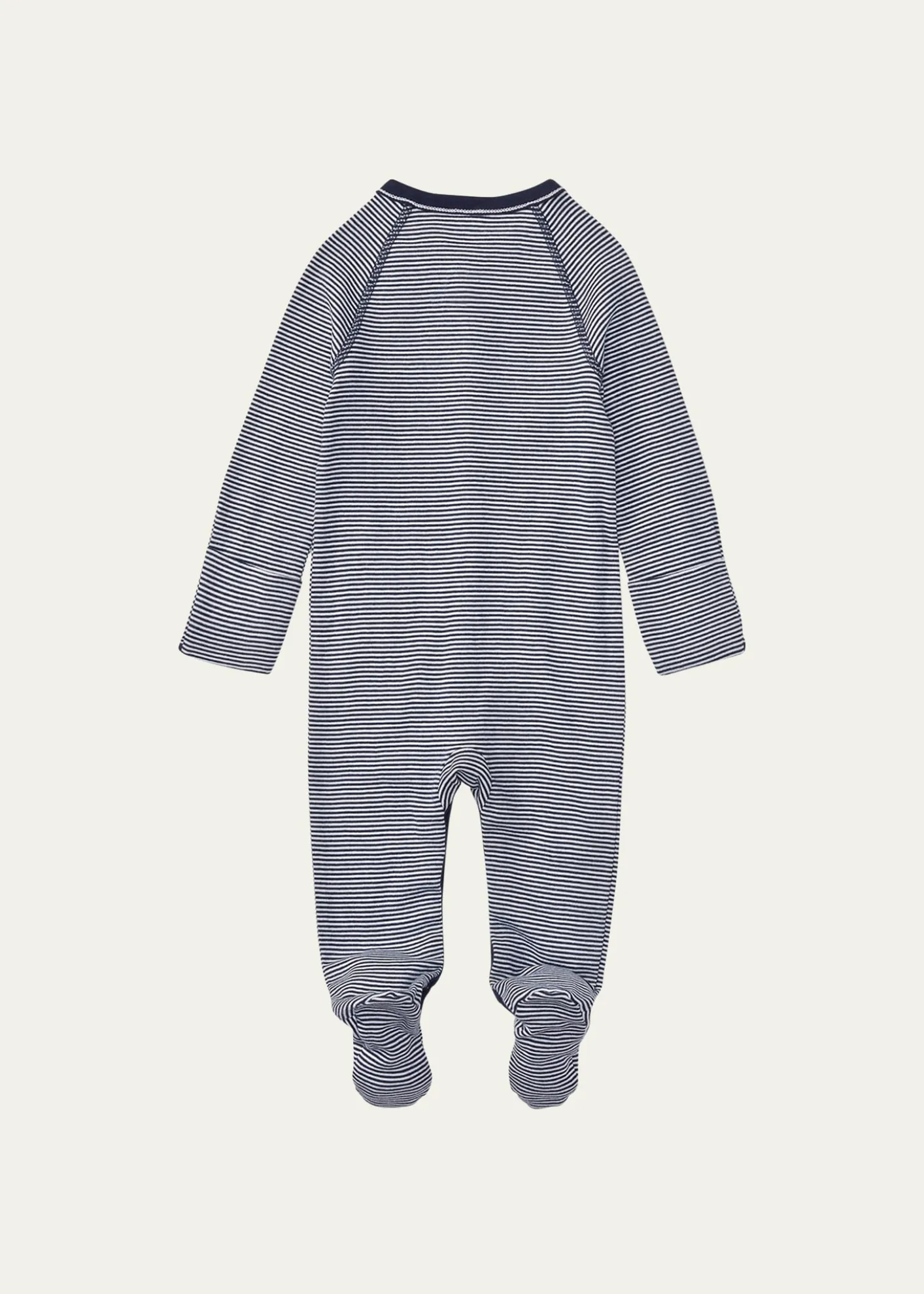 Polo Ralph LaurenYarn-Dyed Cotton Footie Coverall, Size Newborn-9 Months