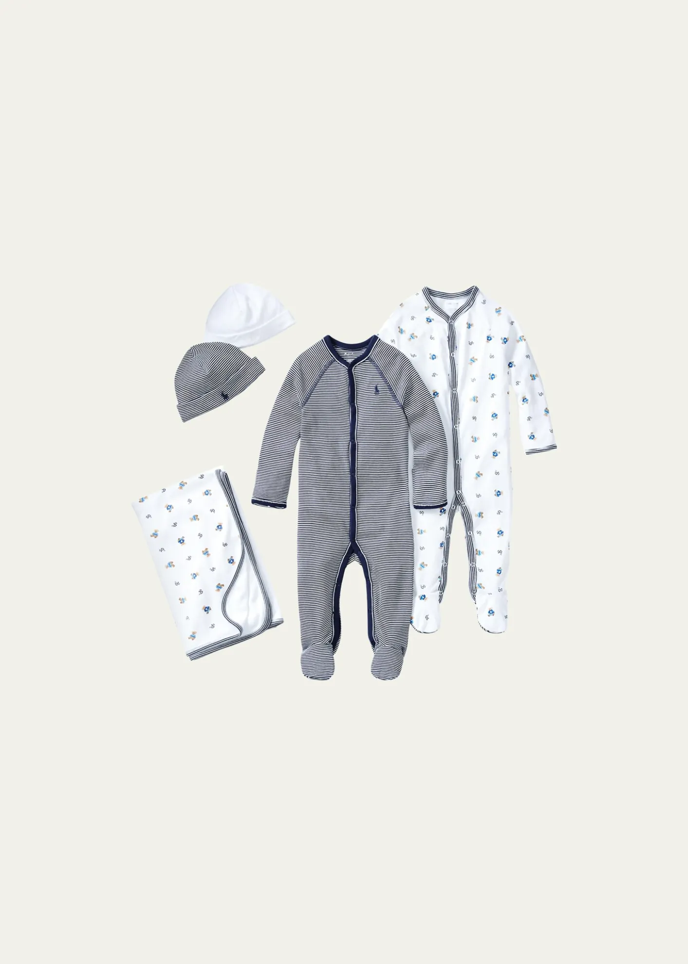 Polo Ralph LaurenYarn-Dyed Cotton Footie Coverall, Size Newborn-9 Months