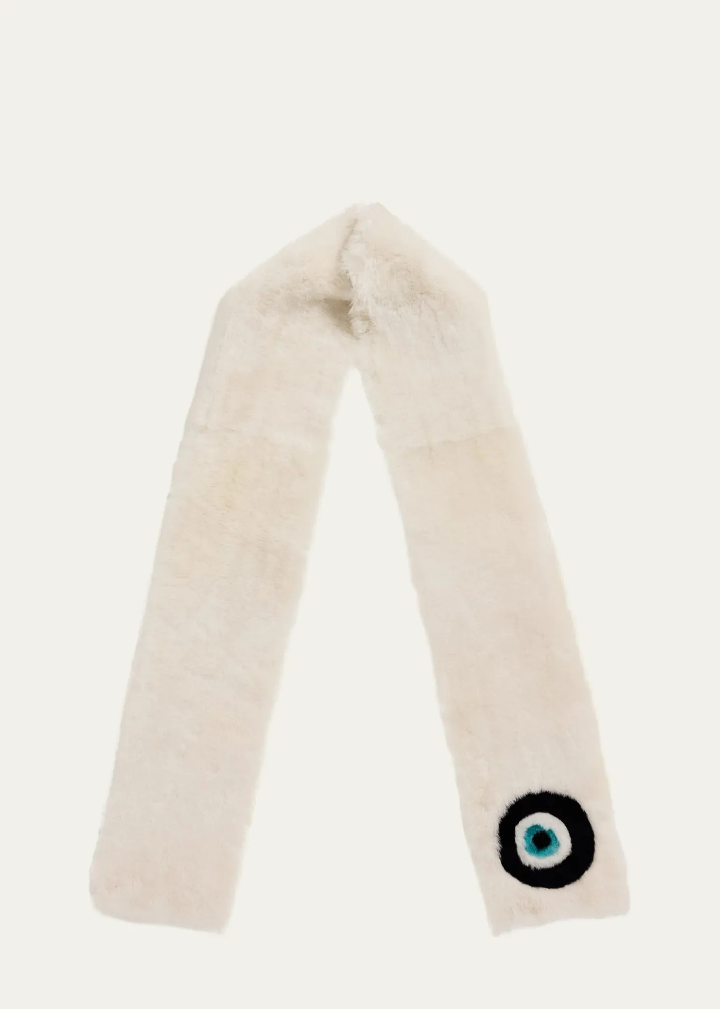 PologeorgisEvil Eye Merino Shearling Scarf