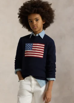 Polo Ralph LaurenBoy's American Flag Cashmere Sweater, Size S-XL