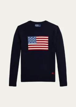 Polo Ralph LaurenBoy's American Flag Cashmere Sweater, Size S-XL