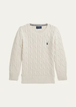 Polo Ralph LaurenBoy's Combed Cotton Cable-Knit Sweater, Size 2-7