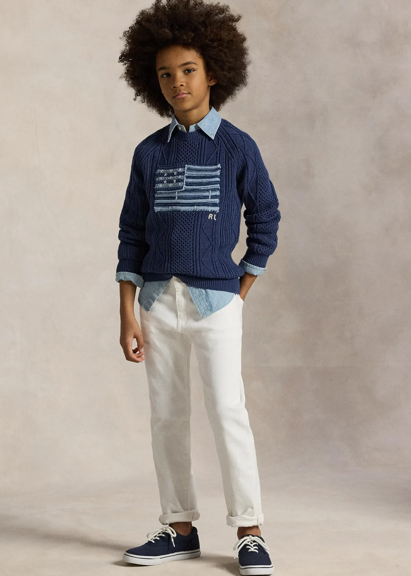 Polo Ralph LaurenBoy's Cotton Faded Flag Sweater, Size S-XL