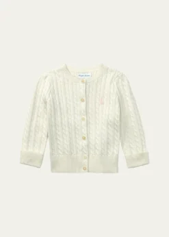 Polo Ralph LaurenCable Knit Cotton Cardigan, Size 3M-12M