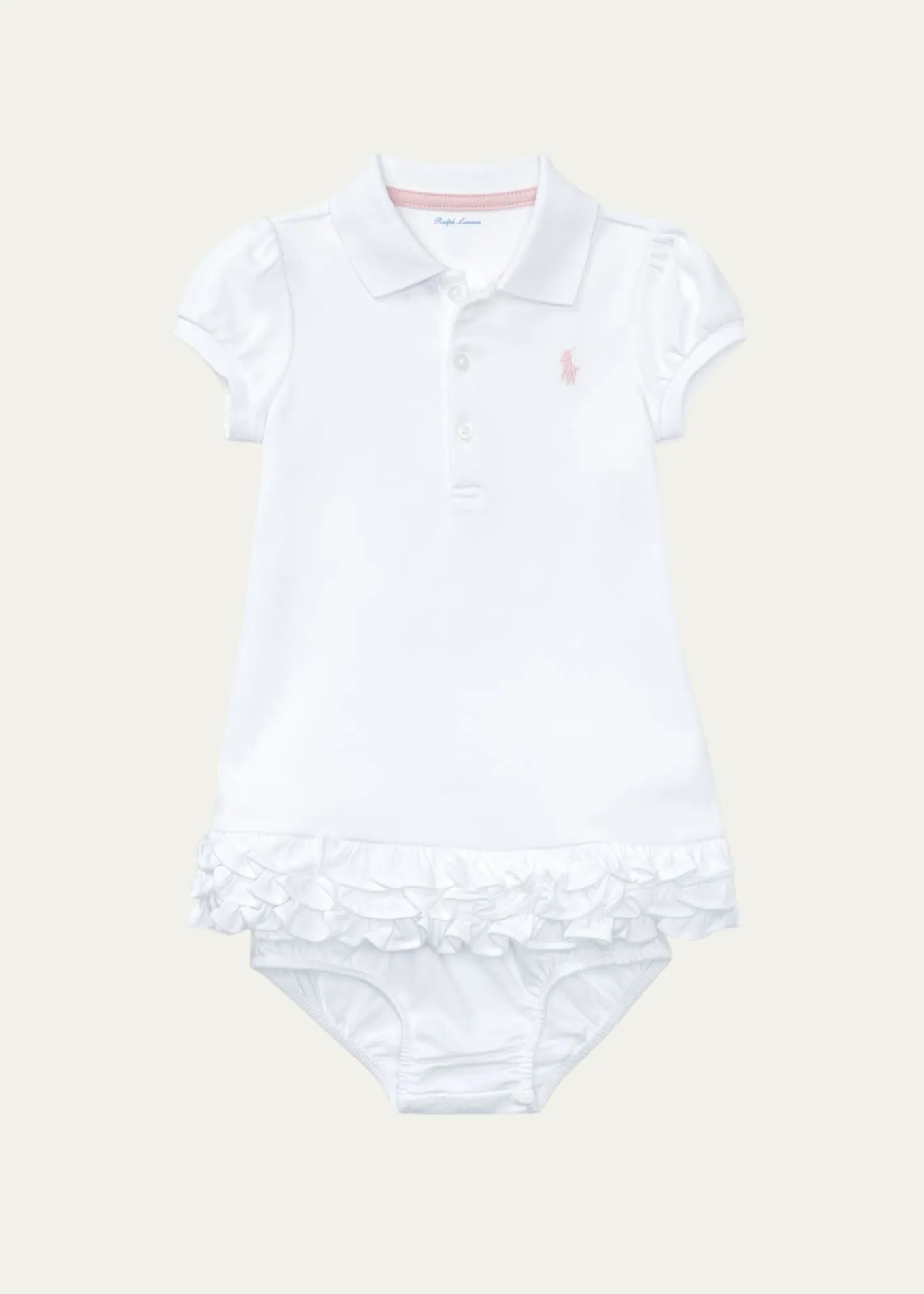 Polo Ralph LaurenCupcake Ruffle Hem Polo Dress With Bloomers, Size 6M-18 M