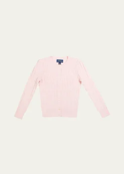 Polo Ralph LaurenGirl's Cable-Knit Cotton Ribbed Cardigan, Size 2-6X