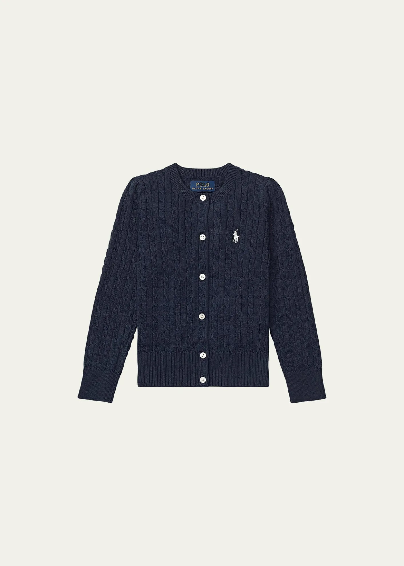 Polo Ralph LaurenGirl's Cable-Knit Ribbed Cardigan, Size 2-6X