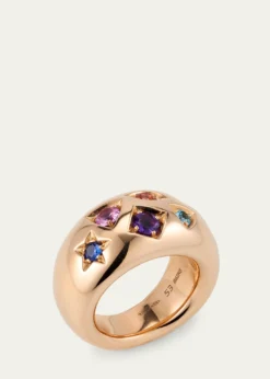 PomellatoIconica Dome Ring with Fancy Set Colored Stones