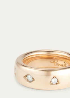 PomellatoIconica 18K Rose Gold Small Fancy Set Diamond Band Ring