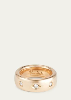 PomellatoIconica 18K Rose Gold Small Fancy Set Diamond Band Ring