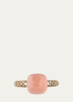 Pomellato18K Gold Nudo Classic Rose Quartz Diamond Ring