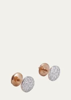 Pomellato18K Rose Gold Sabbia Stud Earrings with Diamonds