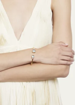 PomellatoNudo Classic and Petit Rose Gold Bangle with Sky Blue Topaz, Size M