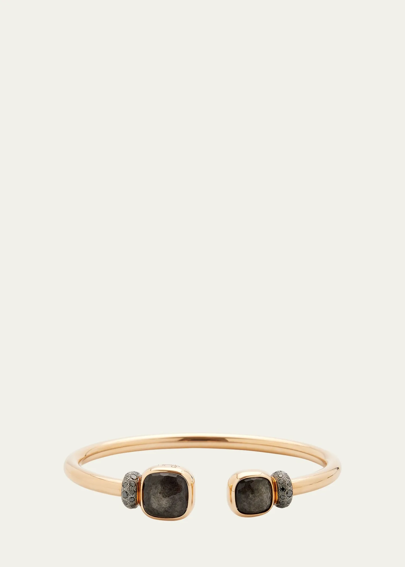 PomellatoNudo Classic and Petit Rose Gold Bangle with Obsidian, Size M