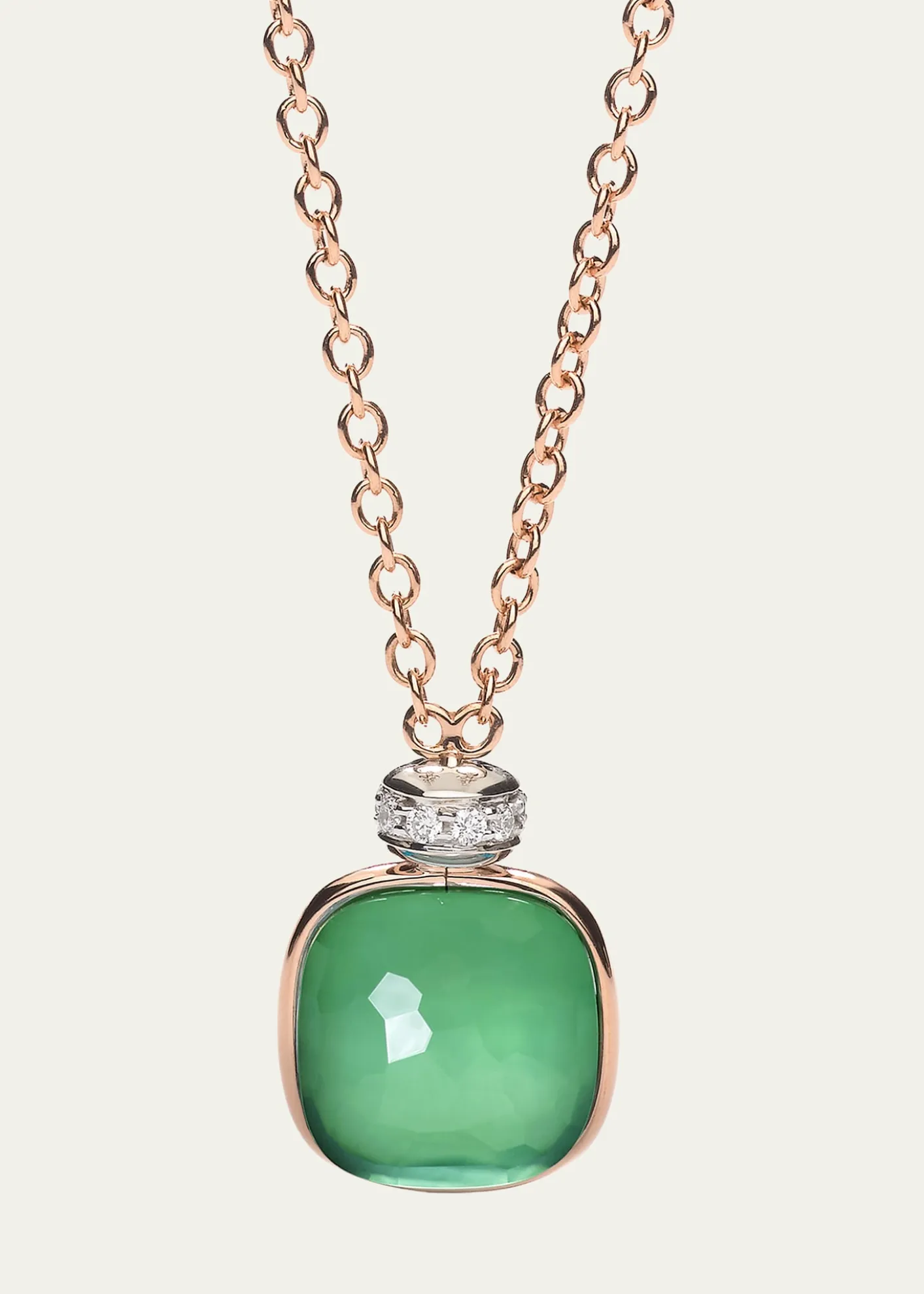 PomellatoNudo Classic Pendant Necklace with Prasiolite and Green Agate