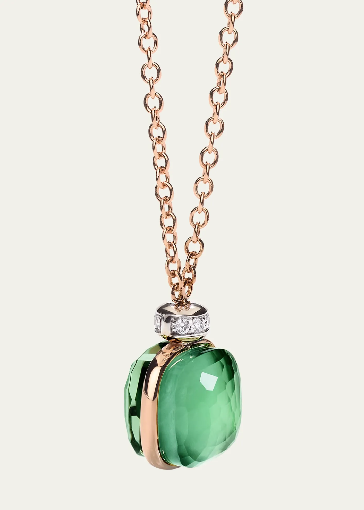 PomellatoNudo Classic Pendant Necklace with Prasiolite and Green Agate